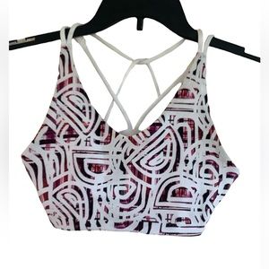 Kinesis Dillard's Sports Bra XS White Purple/Boack Black Print *BUNDLE DEAL*